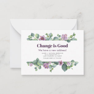 Budget nieuwe Adres Vooraankondiging Eucalyptus Notitiekaartje