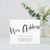 Budget nieuwe adresblote kalligrafie Kaart verplaa (Staand voorkant)