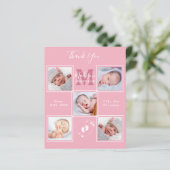 Budget nieuwe baby Dank u Foto geboorteaankondigin (Staand voorkant)