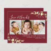 Budget nieuwe baby - Dank u wel! | Eucalyptus Red (Voorkant / Achterkant)