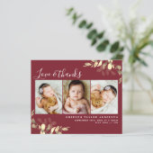 Budget nieuwe baby - Dank u wel! | Eucalyptus Red (Staand voorkant)