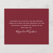 Budget nieuwe baby - Dank u wel! | Eucalyptus Red (Achterkant)