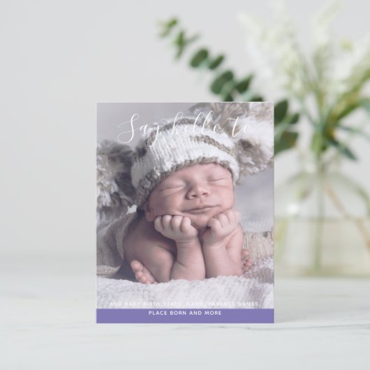 BUDGET Nieuwe baby FOTO Aankondiging Aangepast (Staand voorkant)