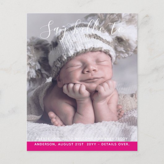 BUDGET Nieuwe baby FOTO Aankondiging Maken (Voorkant)