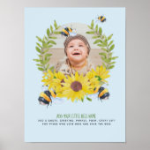 BUDGET Nieuwe baby FOTO Cadeaus Zonnebloemen Bijen Poster (Voorkant)