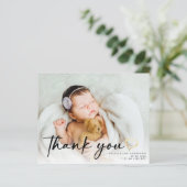 BUDGET Nieuwe baby foto Gold Heart Hartelijk dank! (Staand voorkant)