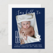 BUDGET Nieuwe baby FOTO Kaarten - Modern Leuke Jon (Voorkant / Achterkant)