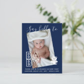 BUDGET Nieuwe baby FOTO Kaarten - Modern Leuke Jon (Staand voorkant)