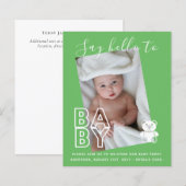 BUDGET Nieuwe baby FOTO Kaarten - Modern Plezierig (Voorkant / Achterkant)