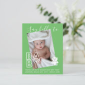 BUDGET Nieuwe baby FOTO Kaarten - Modern Plezierig (Staand voorkant)