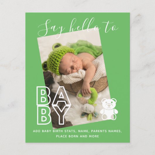 BUDGET Nieuwe baby FOTO Statistieken Aandenken Aan (Voorkant)