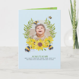 BUDGET Nieuwe baby FOTOCadeaus Zonnebloemen Bijen Kaart