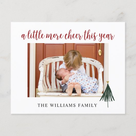 Budget nieuwe babyaankondiging Kaart voor Kerstmis (Voorkant)