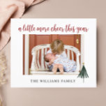 Budget nieuwe babyaankondiging Kaart voor Kerstmis<br><div class="desc">kondig de komst aan van de nieuwste toevoeging aan je familie met deze mooie kerstkaart. Personaliseer je met 1 foto op de voorkant en 3 foto's op de achterkant, samen met al je babysitten informatie over je geboorte. Bezoek mijn collectie voor kerstkaarten om alle opties voor een vakantiekaart te uitzichten....</div>
