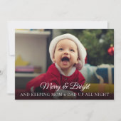 Budget nieuwe babyfoto Funny-kerstKaart Kaart (Voorkant)