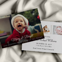 Budget nieuwe babyfoto Funny-kerstKaart