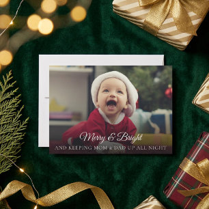 Budget nieuwe babyfoto Funny-kerstKaart Kaart