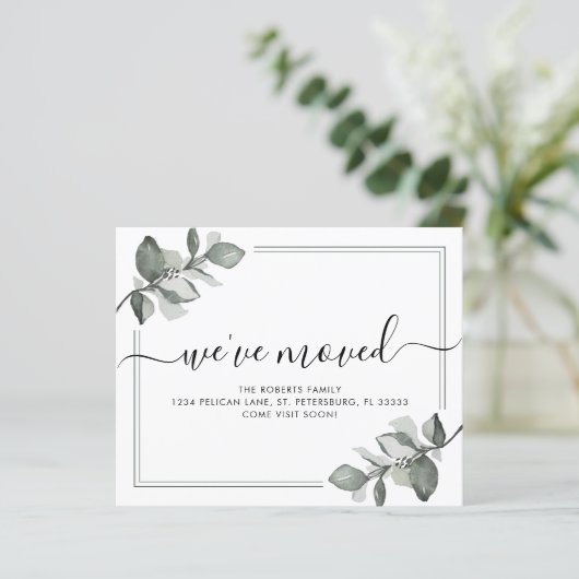 Budget nieuwe Home Elegant Eucalyptus Moving Kaart (Staand voorkant)