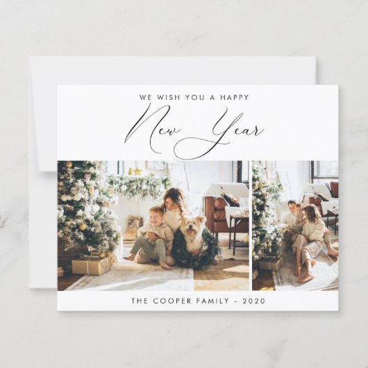 Budget nieuwe jaar fotokaart | Modern nieuwjaar (Voorkant)
