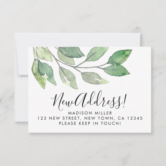 Budget nieuwe Kaart Aankondiging van adreswijzigin (Voorkant)