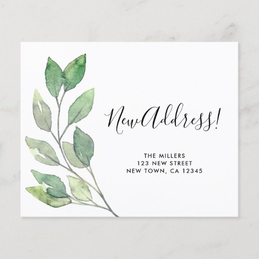 Budget nieuwe Kaart Aankondiging van adreswijzigin (Voorkant)