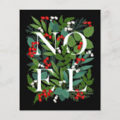 Budget NOEL Greenery Berries Holiday Kaart (Voorkant)