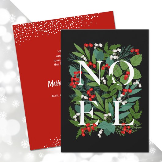 Budget NOEL Greenery Berries Holiday Kaart