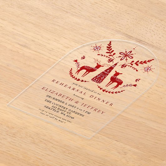 Budget Nordic Buck and Doe Rehearsal Dinner Acryl Uitnodigingen (Laagn)