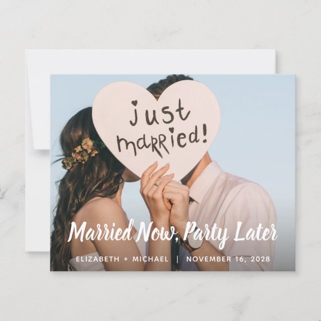 Budget nu getrouwd Partij Later Fotohuwelijk (Voorkant)