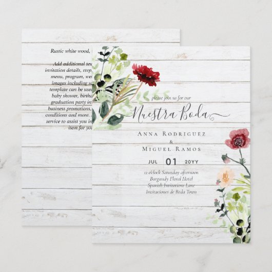 Budget nuestra BODA Bourgondië Wilde Bloemen Uitno (Voorkant / Achterkant)