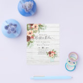 BUDGET Nuestra BODA Burgundy Floral Fall Wedding Flyer (Enkel)