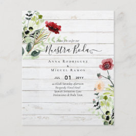 Budget nuestra BODA Burgundy Wildbloemen nodigt ui Flyer