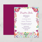 BUDGET Nuestra Boda Flowers Wedding Invite (Voorkant / Achterkant)