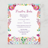 BUDGET Nuestra Boda Flowers Wedding Invite (Voorkant)