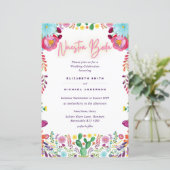 BUDGET Nuestra Boda Flowers Wedding Invite A9 (Staand voorkant)