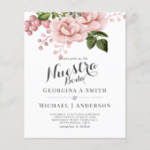 BUDGET Nuestra Boda Invitacion - Blush roze rozen (Voorkant)