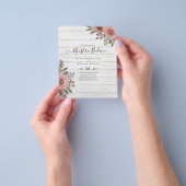 Budget Nuestra BODA nodigt Burgundy Floral uit Flyer (Hand)