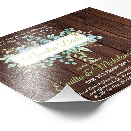 BUDGET Nuestra Boda Spain Greenery Wedding Foto Afdruk (Hoek)