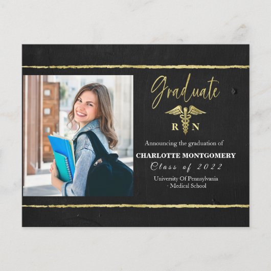 Budget Nurse Caduceus Afstuderen Aankondiging (Voorkant)
