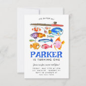 Budget O-Fish-al Reel Fun Fish Vist Verjaardag Notitiekaartje (Voorkant)