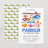 Budget O-Fish-al Reel Fun Fish Vist Verjaardag Notitiekaartje (Voorkant / Achterkant)