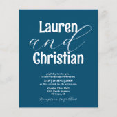 Budget Ocean Blue Scripture Wedding Invitation (Voorkant)