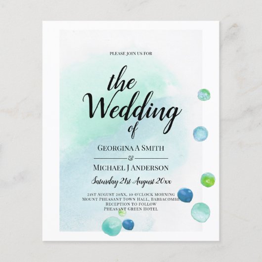 BUDGET Ocean Sea Glass Ombre Turquoise Blauwe Trou (Voorkant)