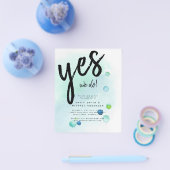 BUDGET Ocean Zee Glass Ombre Blauwgroen Blue Weddi Flyer (Enkel)