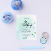 BUDGET Ocean Zee Glass Ombre Blauwgroen Blue Weddi Flyer (Enkel)