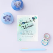 BUDGET Ocean Zee Glass Ombre Blauwgroen Blue Weddi Flyer (Enkel)