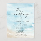 Budget Ocean Zee Summer Beach bruiloft uitnodiging (Voorkant)