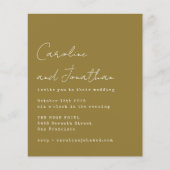 Budget Ochre Typewriter Script Wedding Invite (Voorkant)