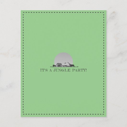 Budget Oerwoud Animals Two Wild Birthday Invitatio (Achterkant)