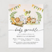 Budget Oerwoud Party Meisje Baby Sprinkle Uitnodig (Voorkant)
